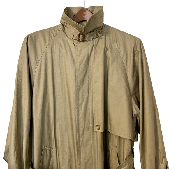 Austin Reed Vintage Mens Khaki Long Trench Coat with Removable Wool Liner 40R - Picture 2 of 12